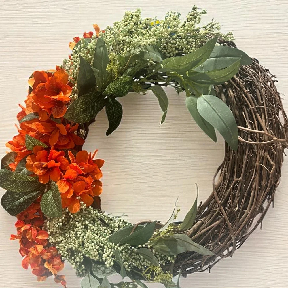Orange flowered Wreath